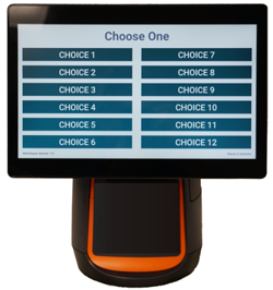 This Sunmi 15 inch Android touch screen kiosk includes the 80mm thermal printer to print tickets for arriving customers.